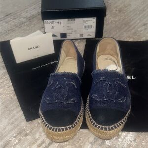 CHANEL Women's Dark Blue Espadrilles